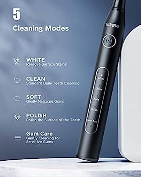 Amazon.com: Bitvae Electric Toothbrush with 8 Brush Heads , 5 Modes Sonic Electric Toothbrush wit... | Amazon (US)
