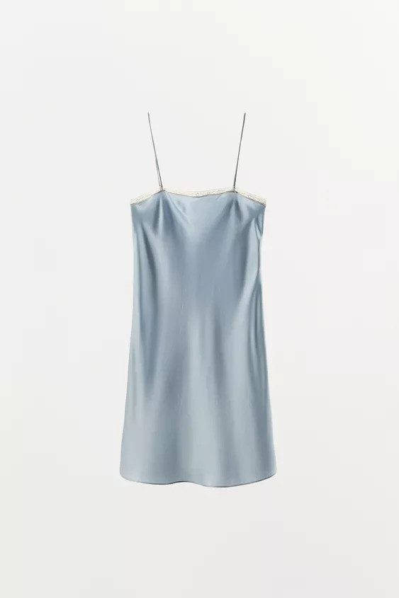 100% SILK LACE TRIM CAMISOLE DRESS | Zara US