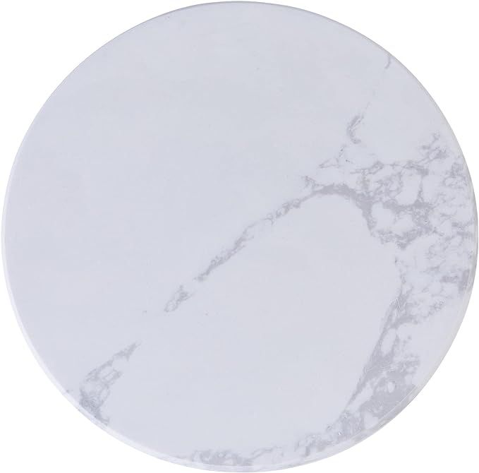 ACKEIVTO Round Marble Cutting Board Plates White 9.8IN Stone Tray Cheese Services Minimalist Roun... | Amazon (US)