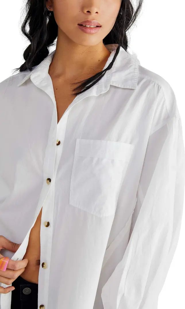 Free People Happy Hour Oversize Poplin Button-Up Shirt | Nordstrom | Nordstrom