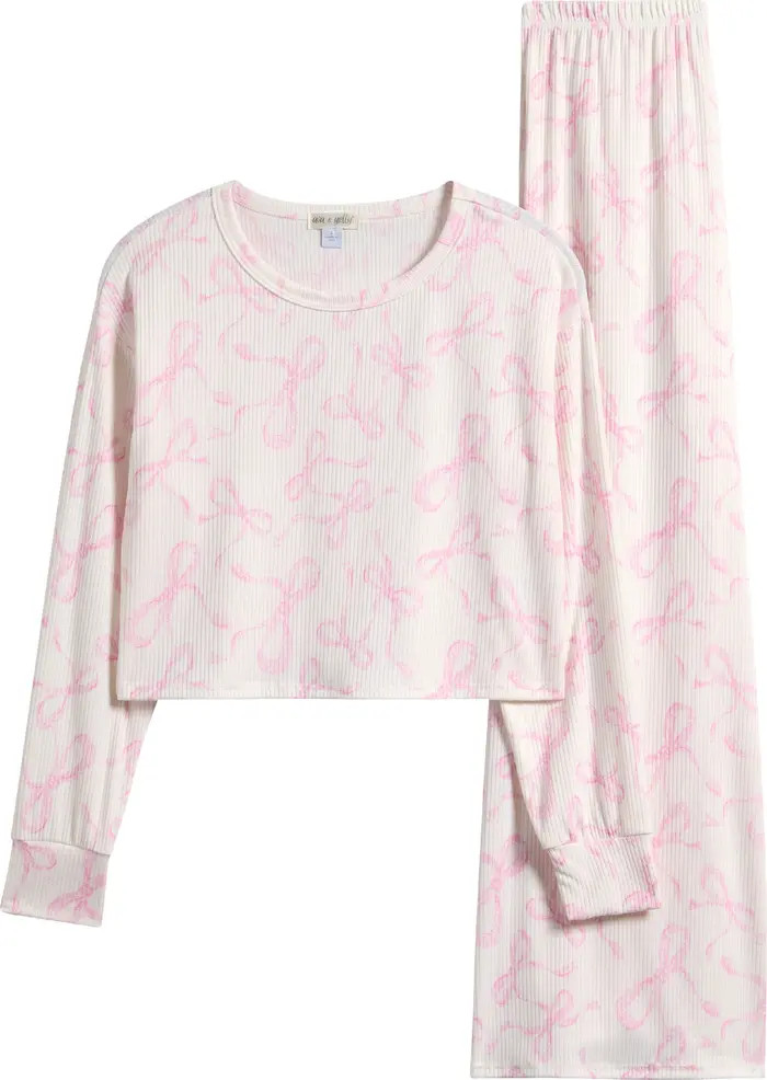 Ava & Yelly Kids' Fitted Long Sleeve Top & Lounge Pants Set | Nordstromrack | Nordstrom Rack