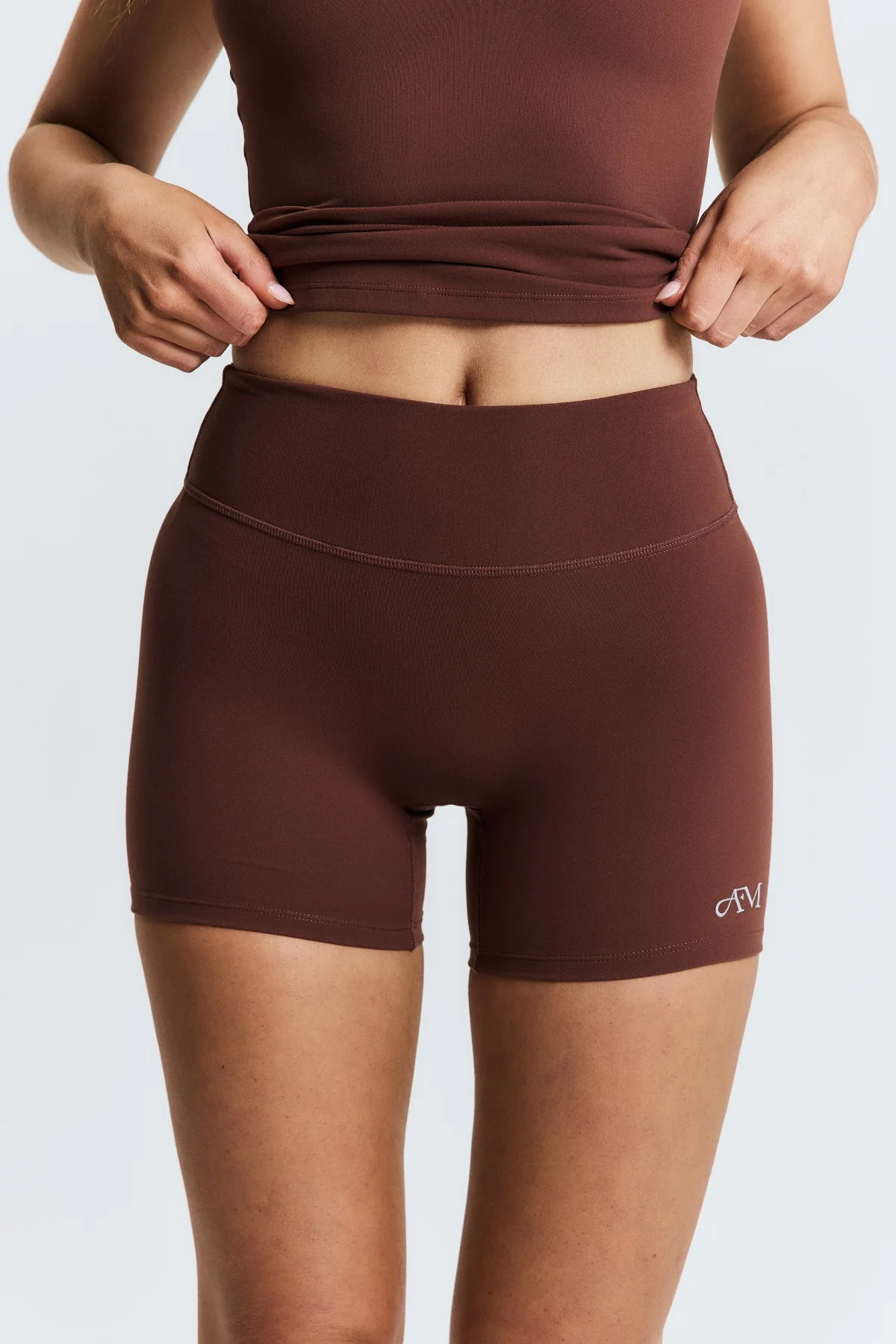 Brown Subtle Scrunch Bike Short 4" | All for Mimi