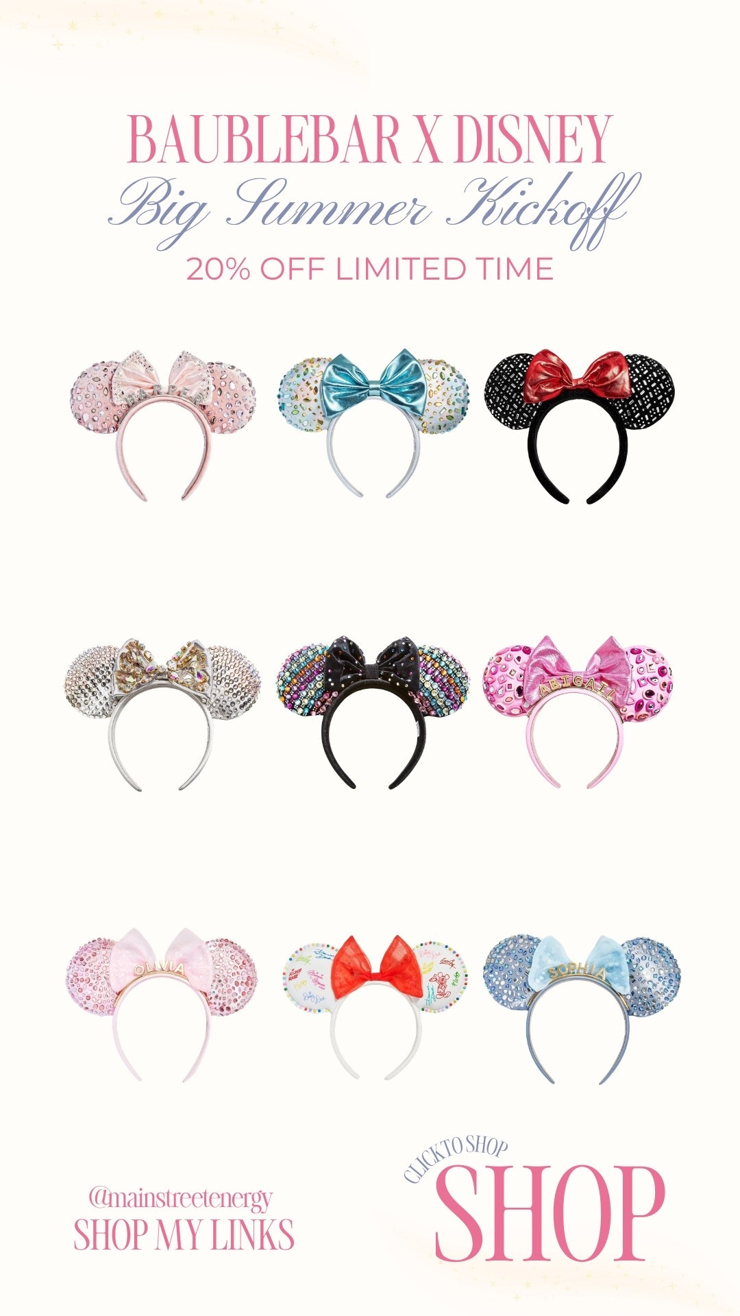 BaubleBar 20% sale on select Disney Minnie Ears #disneyears @baublebar