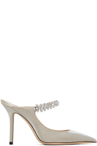 Jimmy Choo - Silver Bing 100 Mules | SSENSE