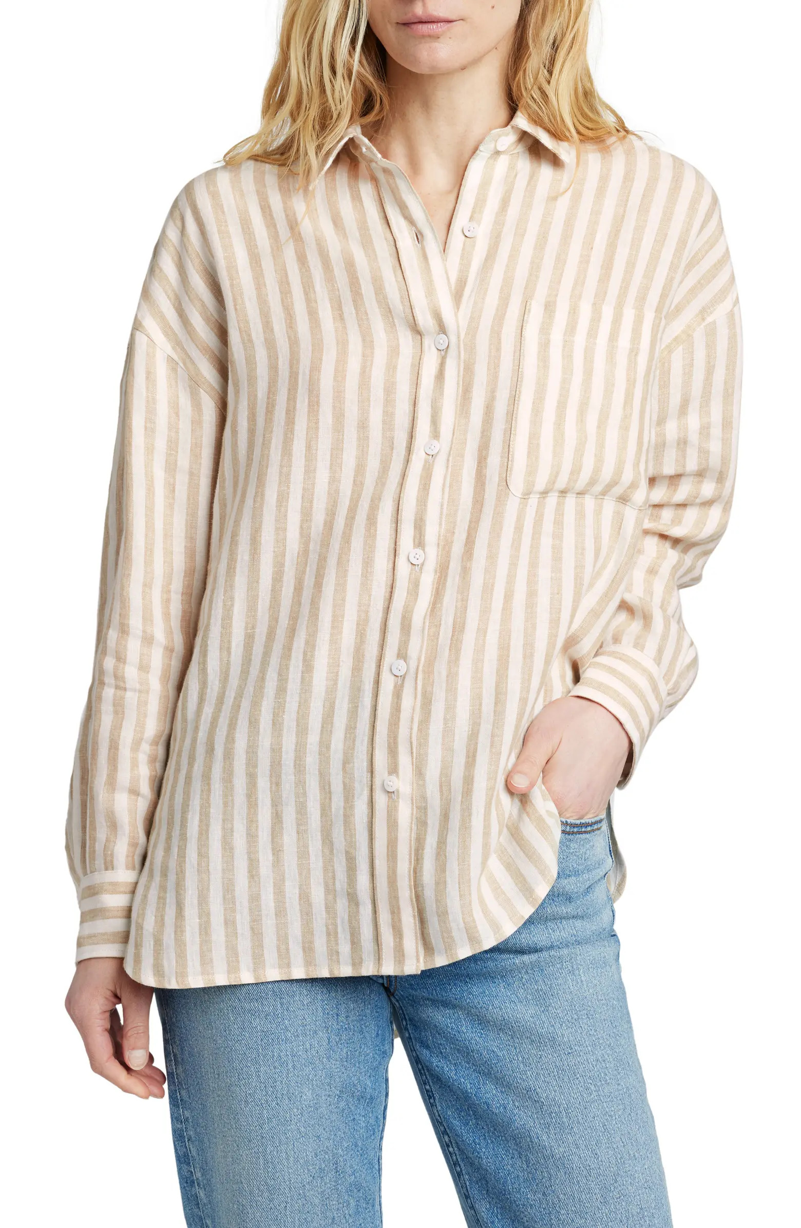 Laguna Relaxed Fit Linen Button-Up Shirt | Nordstrom Rack