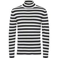SELECTED Gestreifter Rollkragen Strickpullover Herren Schwarz | The Founded (DE)