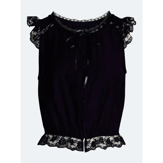 Scoop Women’s Day Lace Trim Top, Sizes XS-XXL | Walmart (US)
