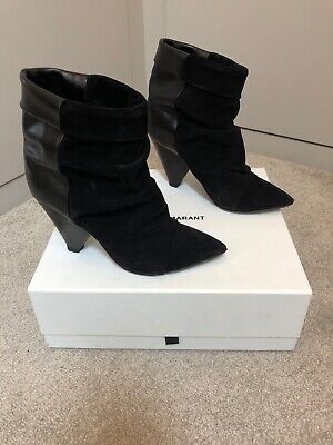 Isabel Marant Black Suede And Leather Andrew Boots 38 | eBay US