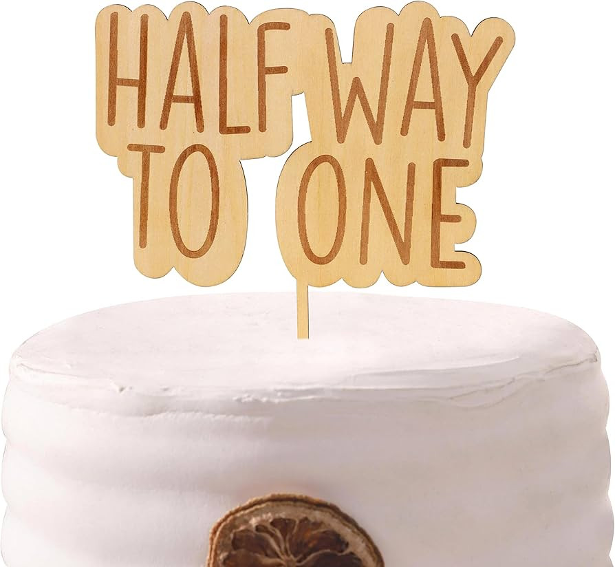 Half Way To One Cake Topper - Half Birthday Cake Topper, Its my 1/2 Birthday, Half Birthday Decor... | Amazon (US)