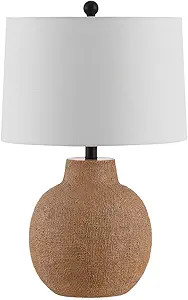 SAFAVIEH Lighting Collection Acer Modern Rustic Farmhouse Brown 24-inch Bedroom Living Room Home ... | Amazon (US)
