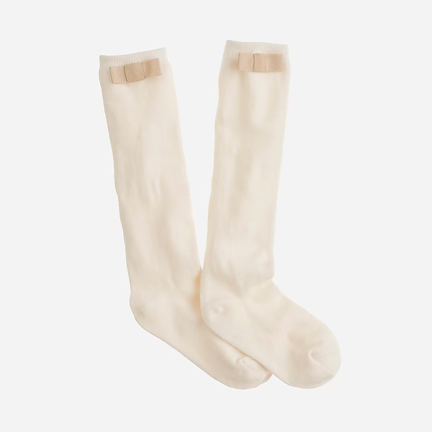 Girls' grosgrain bow knee-highs | J.Crew US