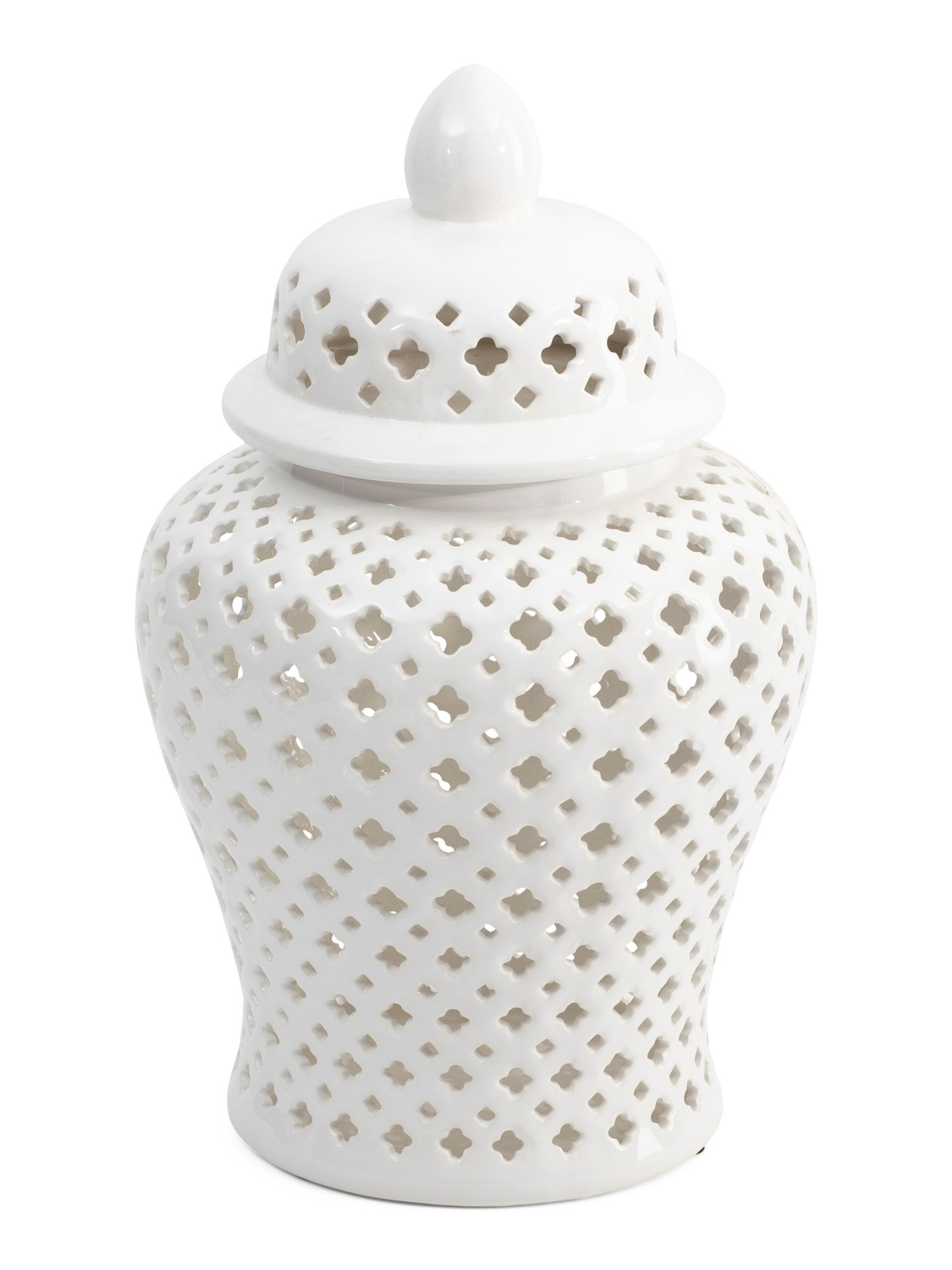 18in Pierced Ceramic Temple Jar With Lid | Pillows & Decor | Marshalls | Marshalls