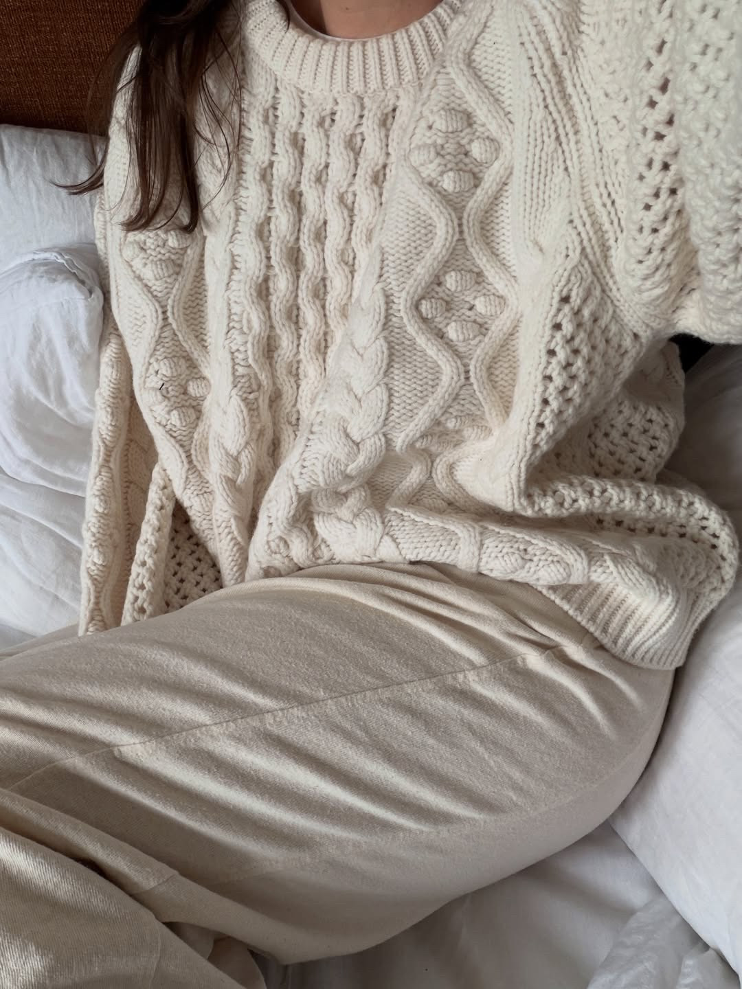 Loulou cable knit jumper and all cream look 

#LTKstyletip #LTKspring