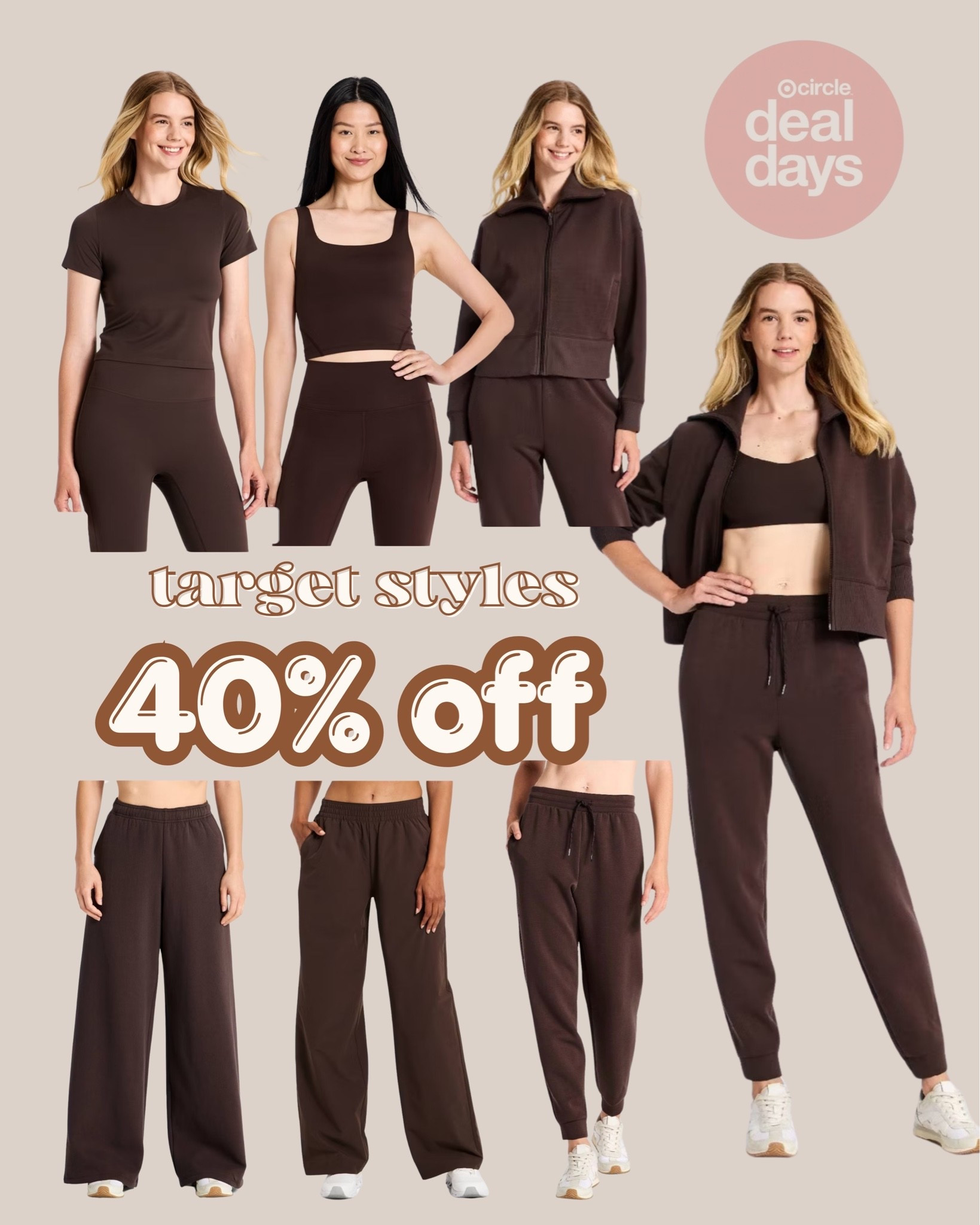 Last day to save 40% off athletic wear!

Target deal day, Target finds, workout, fitness, athleisure @Target