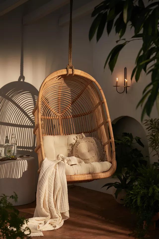 Kelsey Rattan Hanging Chair | Urban Outfitters (US and RoW)