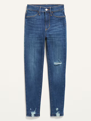 Extra High-Waisted Rockstar 360° Stretch Ripped Jeggings for Girls | Old Navy (US)