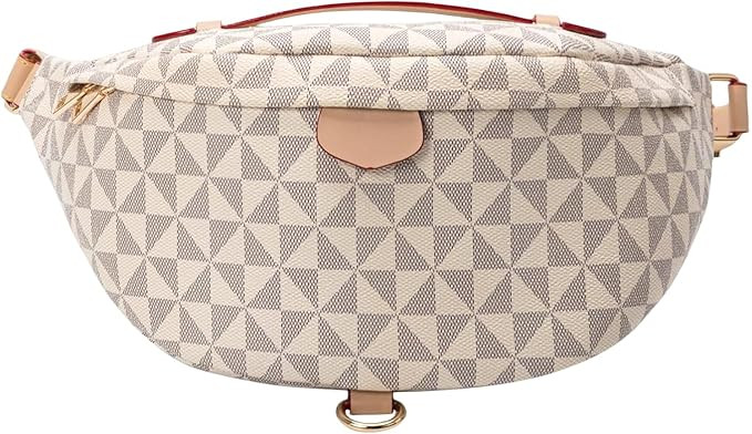 Xehuro Women's Checkered Multi Color Fanny Pack (Beige-1) | Amazon (US)