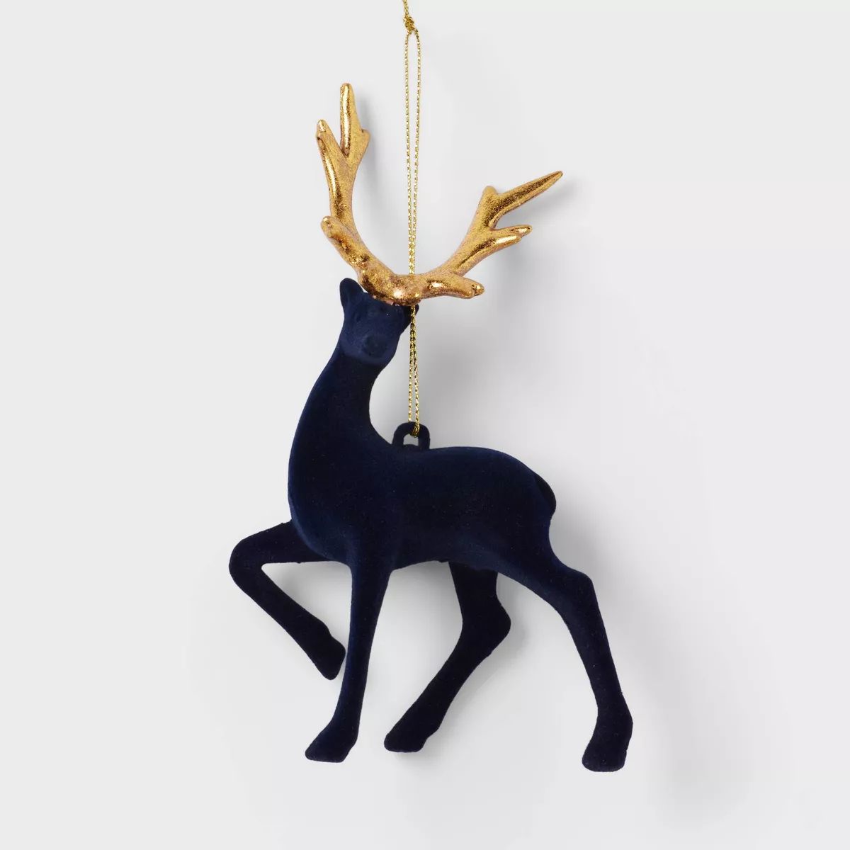 Flocked Deer with Metallic Antlers Christmas Tree Ornament - Wondershop™ | Target