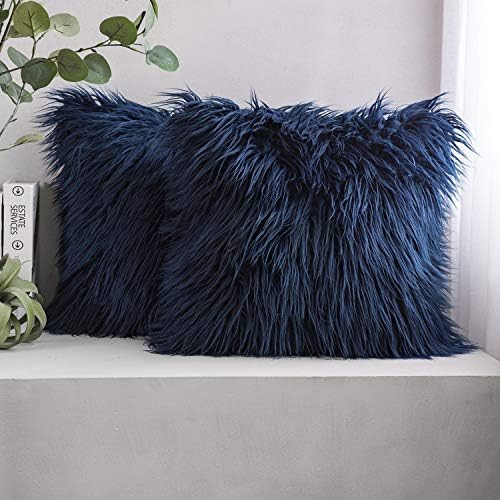 Phantoscope Pack of 2 Faux Fur Throw Pillow Covers Cushion Covers Luxury Soft Decorative Pillowcase  | Amazon (US)