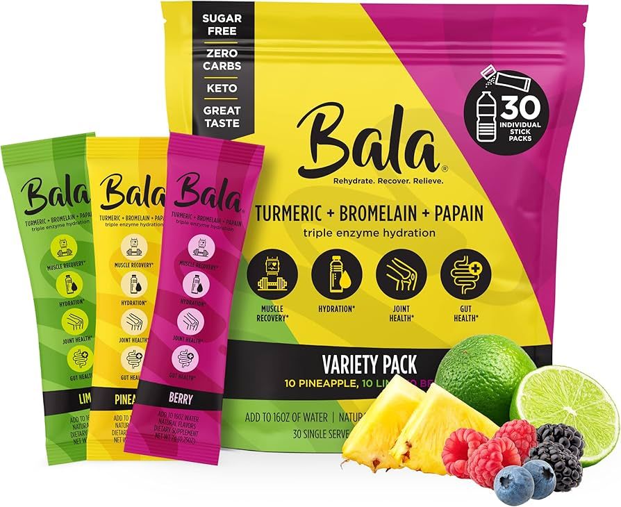 BALA Hydration Turmeric Drink Mix Packet|Sugar Free Electrolyte Powder, Muscle Recovery, Immune S... | Amazon (US)
