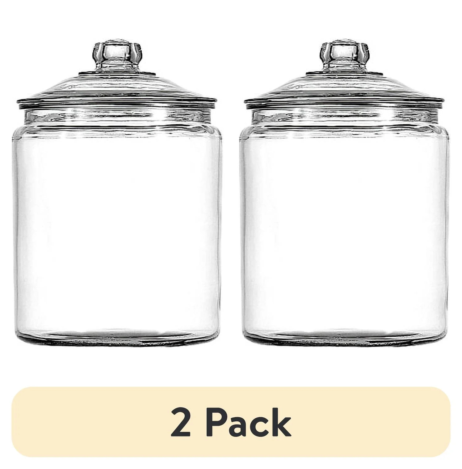 (2 pack) Anchor Hocking Heritage Hill Glass Jar with Lid, 2 Gallon | Walmart (US)