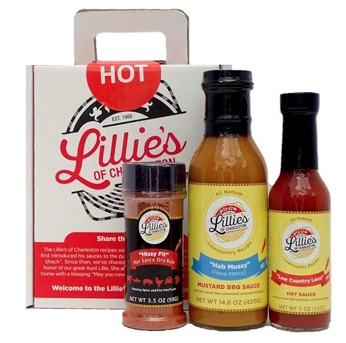 Lillie's of Charleston 3 ct. Hot Variety Gift Box | Low Country Loco Hot Sauce, Hab Mussy Mustard... | Amazon (US)