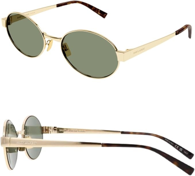 SAINT LAURENTSL SL 692 Metal Lettering Logo Classic Oval Shape Sunglasses with eSHADES Luxury Eye... | Amazon (US)