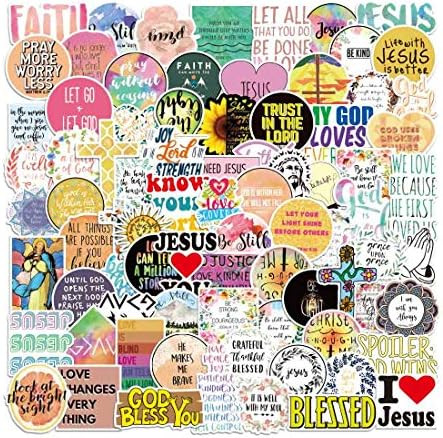 100pcs Jesus Christian Stickers, Bible Verse Faith Stickers, Cross Wisdom Words Decals Stickers for  | Amazon (US)