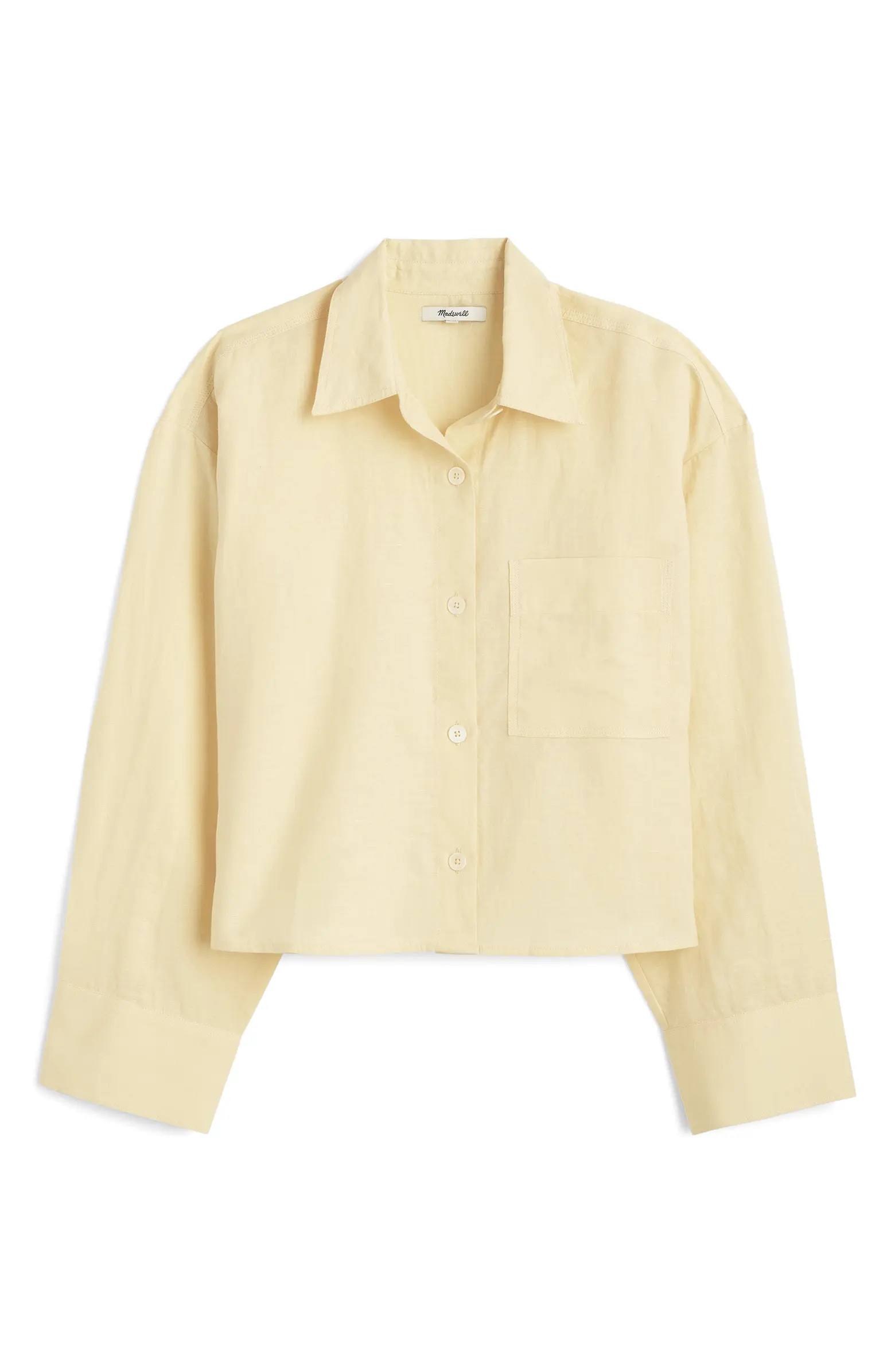Linen & Cotton Straight Hem Shirt | Nordstrom