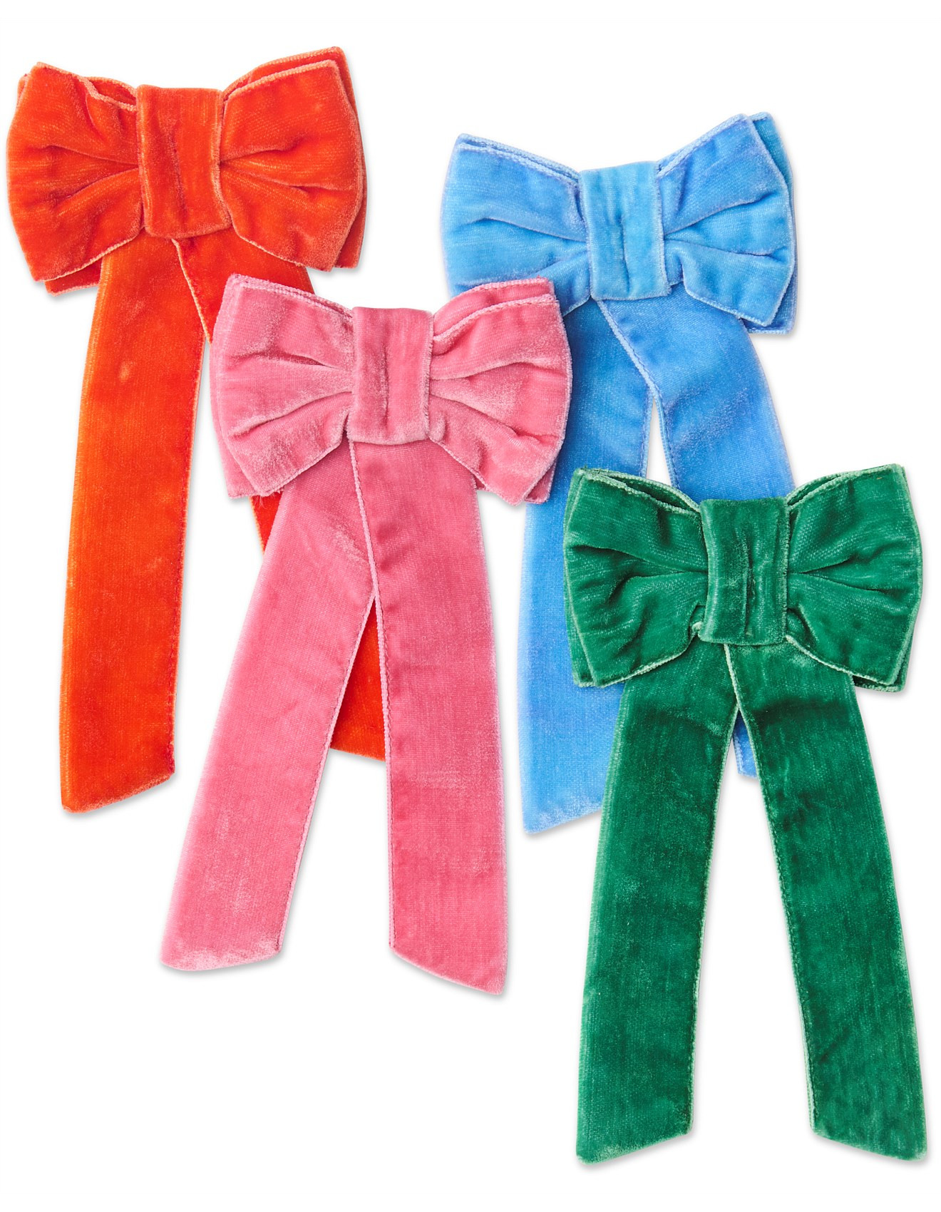 Bows Of Joy Velvet 4pce Napkin Holder Set | David Jones (Australia & New Zealand)