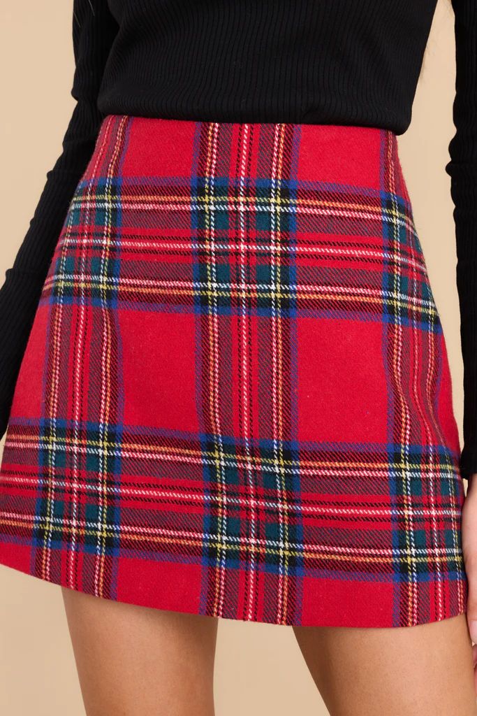 Taking The Reins Red Plaid Skirt | Red Dress 