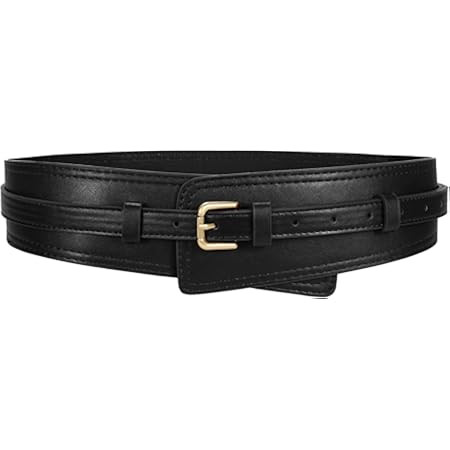 WHIPPY Women Wide Elastic Waist Belt Wide Leather Stretch Belt Fashion Ladies Waistband for Dress... | Amazon (US)