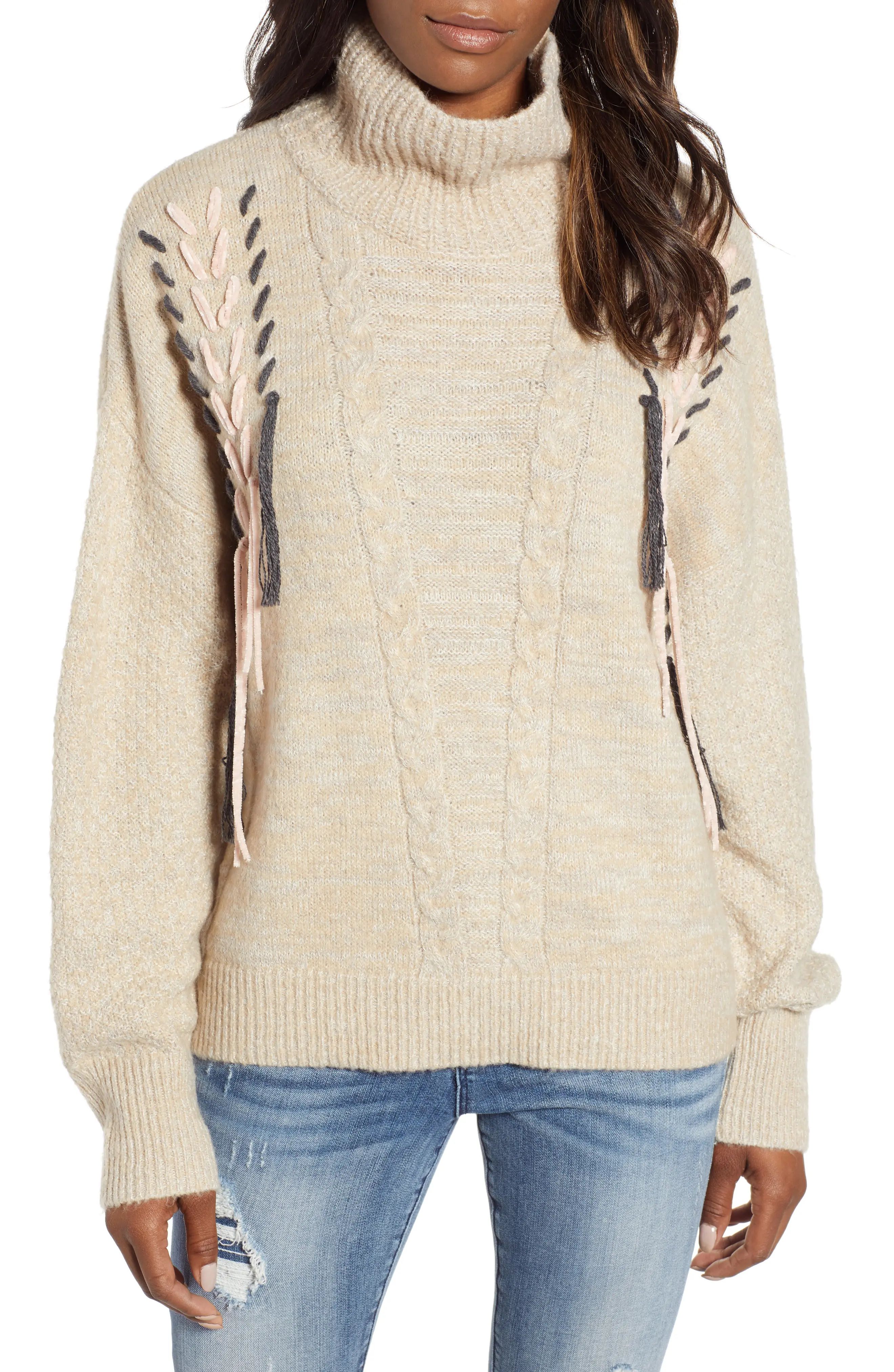 Caslon® Cable Knit Sweater (Regular & Petite) | Nordstrom