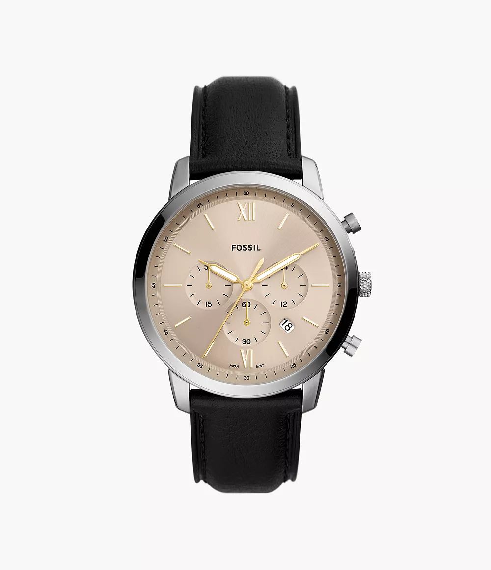 Neutra Chronograph Black Eco Leather Watch | Fossil (US)