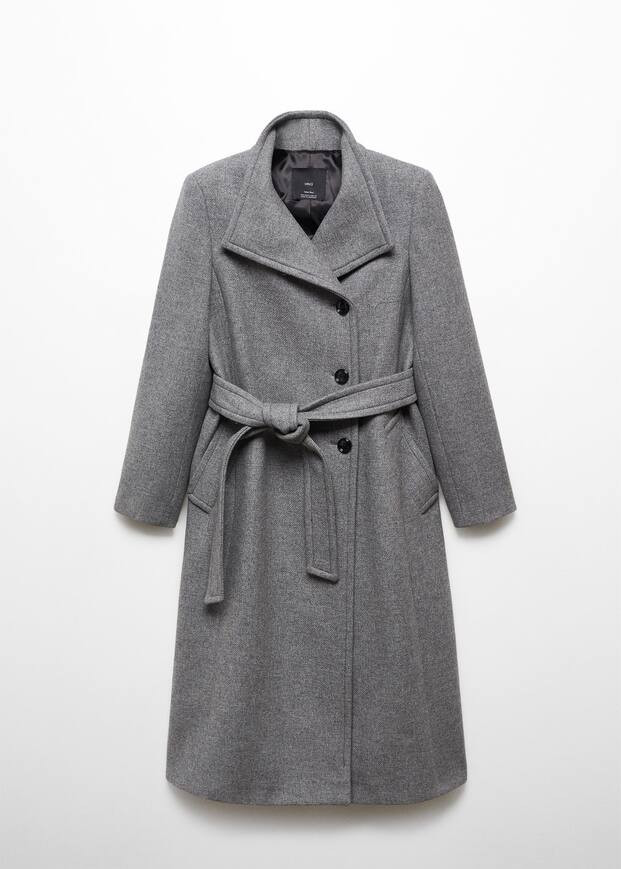 Woolen coat with belt | MANGO (US)