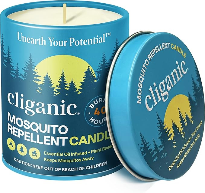 Cliganic Mosquito Repellent Candle (9oz) | Citronella, DEET Free, Essential Oil Infused for Outdo... | Amazon (US)