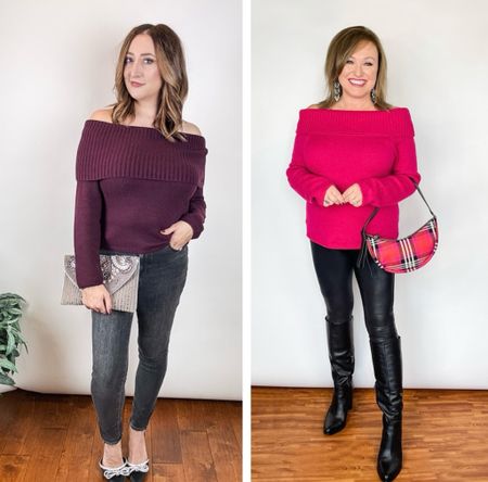 We think an off-the-shoulder top is a perfect holiday look! 

For this week’s “How to Wear it At Any Age”, we went with different colors of the sweater to matter match our individual style personality!

We styled them a little different, but the sweater still works for both of us. 

#LTKHoliday #LTKstyletip