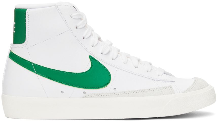 White & Green Blazer Mid '77 Vintage Sneakers | SSENSE