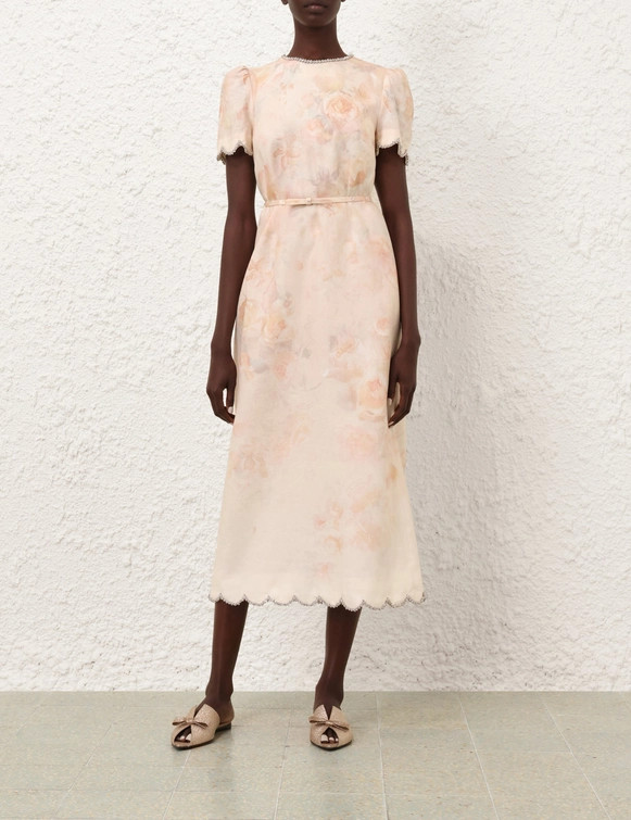 Crush Scalloped Midi Dress | ZIMMERMANN (US, CA, EU, MENA)
