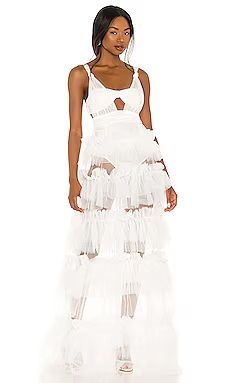 For Love & Lemons X REVOLVE Tiered Gown in Cream from Revolve.com | Revolve Clothing (Global)