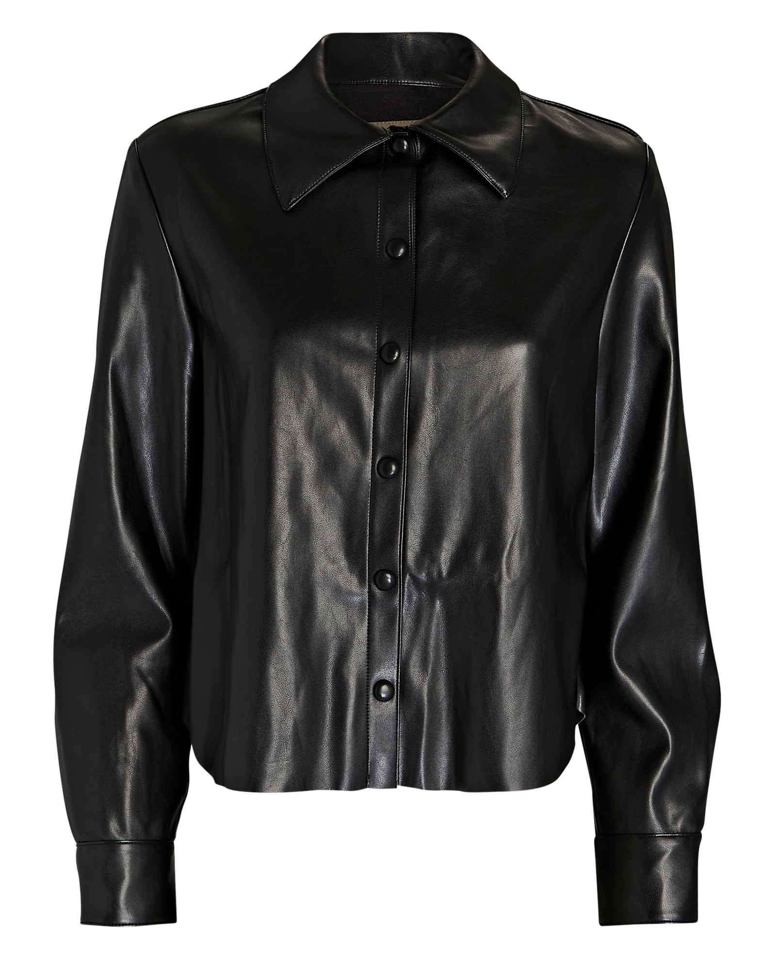 Vegan Leather Button-Down Shirt | INTERMIX