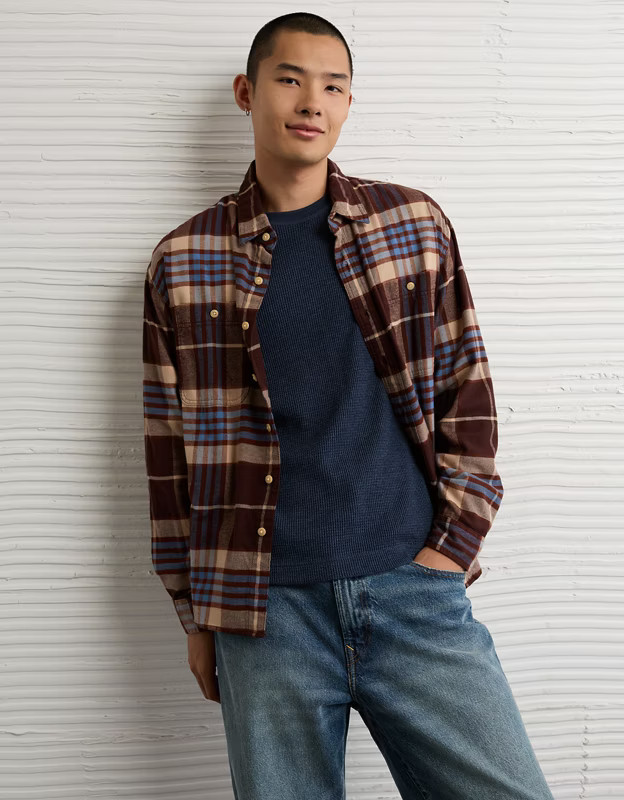 AE Relaxed Fit Everyday Flannel Shirt | American Eagle Outfitters (US & CA)