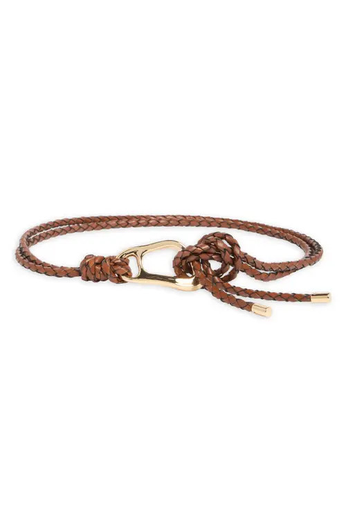 Nordstrom Syd Woven Leather Tie Belt in Rust Bisque at Nordstrom, Size Medium/large | Nordstrom