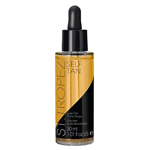 St.Tropez Luxe Tan Tonic Glow Drops, 5-in-1 Face Self Tanning Drops, Niacinamide, Hyaluronic Acid, Vitamin C & E, Vegan, Natural & Cruelty Free, 1 Fl Oz | Amazon (US)