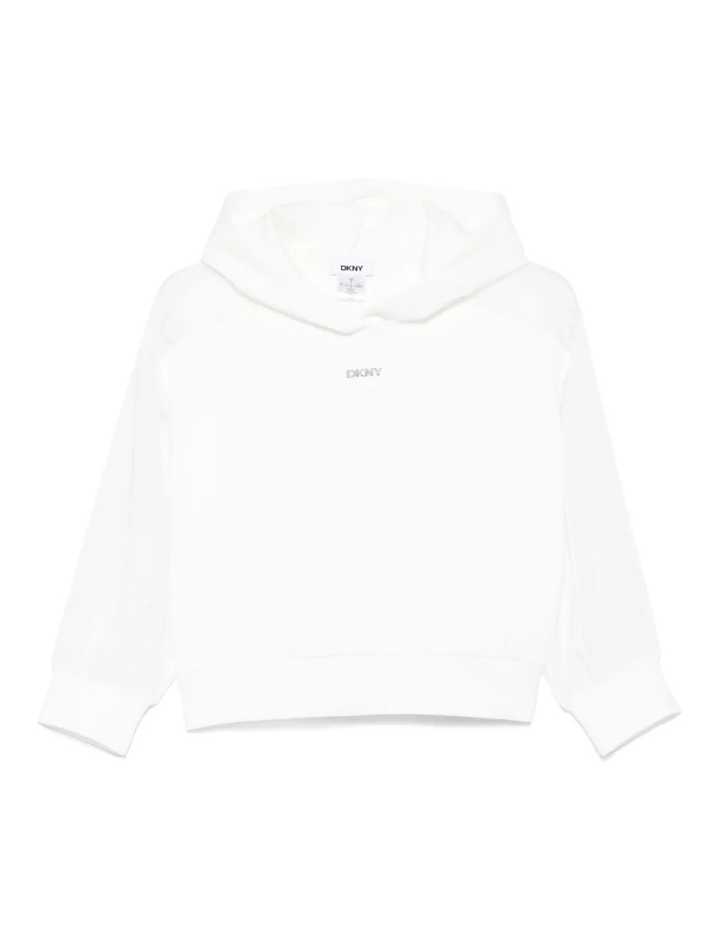 DKNY logo-appliqué cropped hoodie - White | Farfetch Global