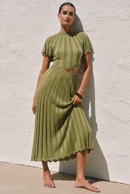 Celandine Sunray Knit Midi Skirt | Anthropologie (US)