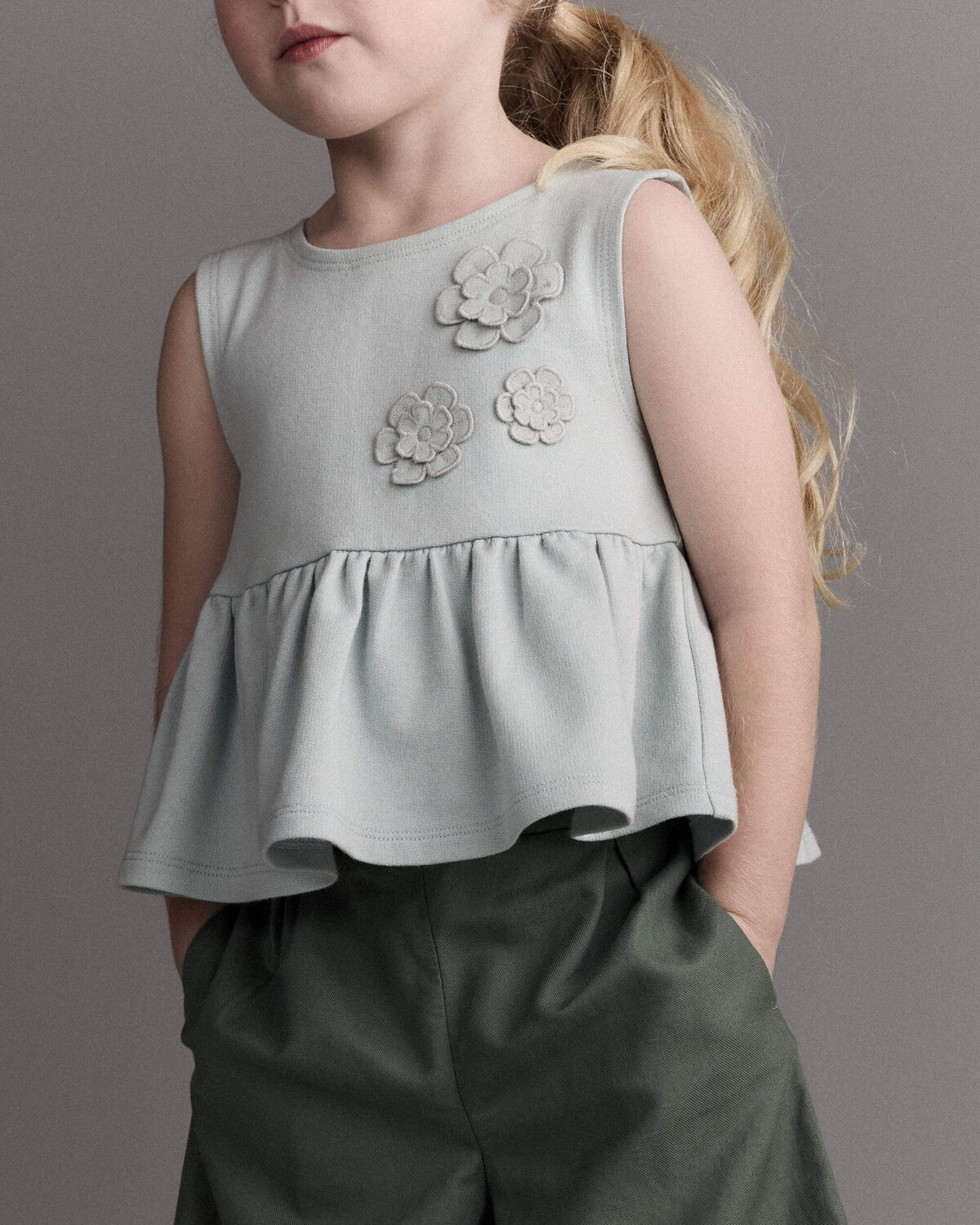 Toddler Girl Peplum Top in Floral Print - Light Blue - Otter Avenue | Carter's | Carter's Inc