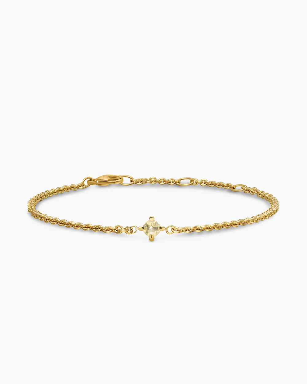 David Yurman | Micro Chatelaine® Chain Bracelet in 18K Yellow Gold with Champagne Citrine, 4mm | David Yurman