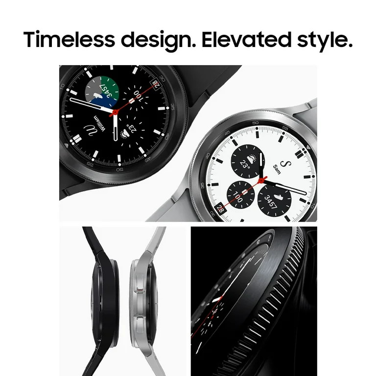 Samsung Galaxy Watch4 Classic 46mm Smart Watch w/ Bluetooth, Stainless Steel, Black | Walmart (US)