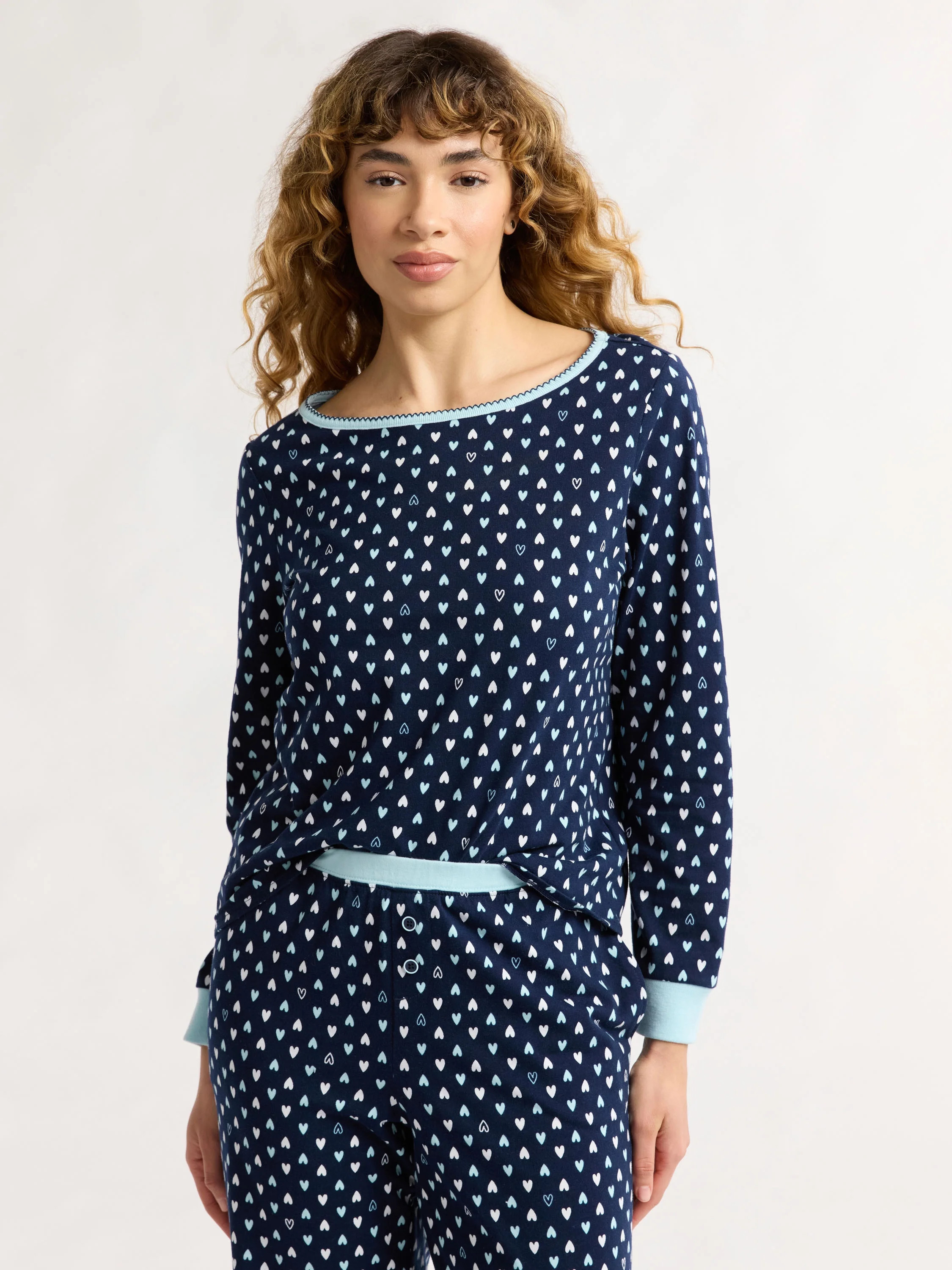 Joyspun Women's and Women’s Plus Jersey Knit Sleep Top with Long Sleeves, Sizes S to 3X | Walmart (US)